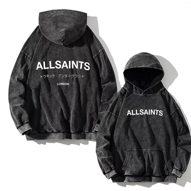 Sweatshirts Mens Hoodies American Europe Niche Trend Brand ALL SAINTS Washed Hoodie Loose Classic Letter Graph Print Sweatshirt Couple T Y250116MVDM