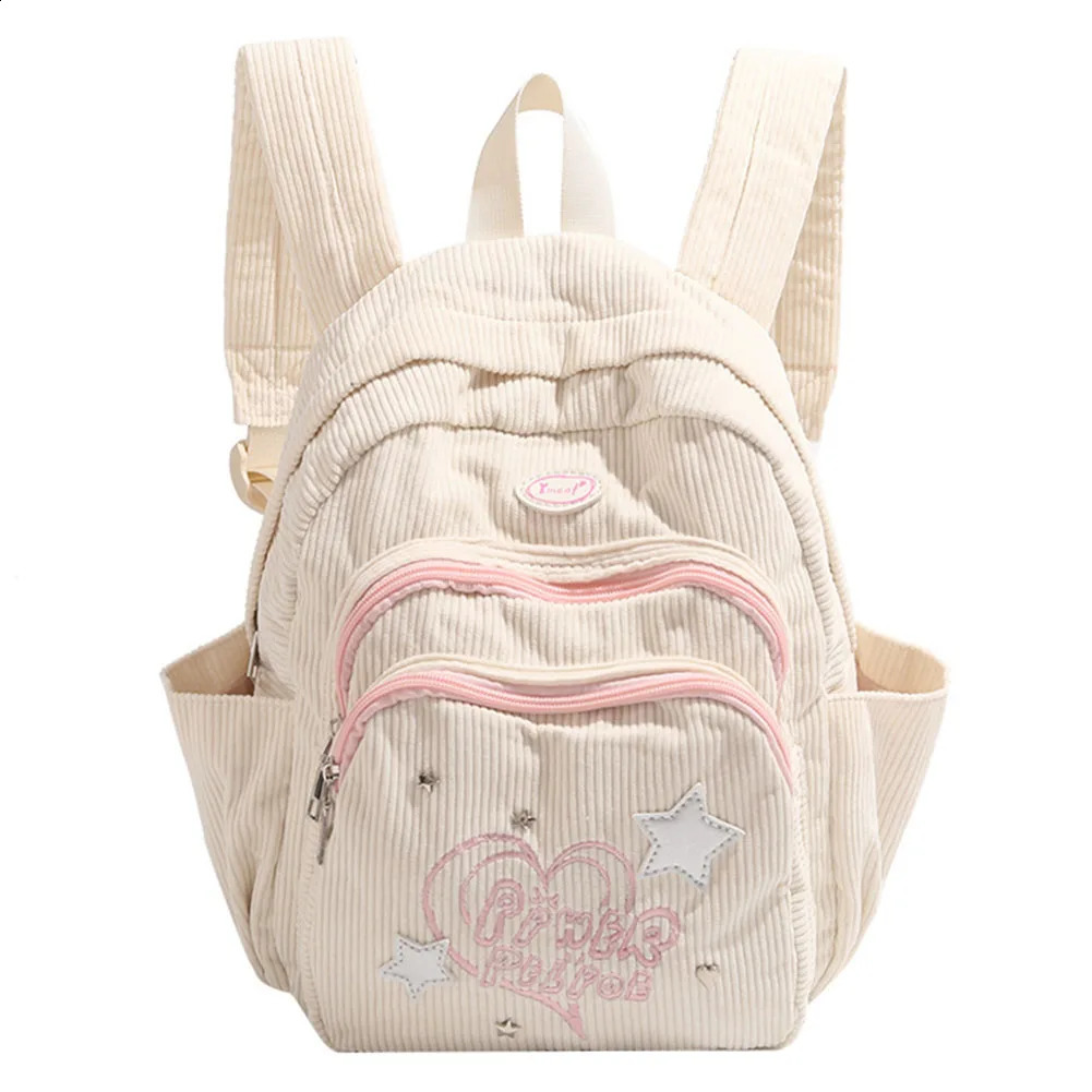2025 NEW Corduroy Fashion Y2K Stylish Laptop Backpack Cute Simple Multi-pocket School Bag for Students 240921 zhanyishengli