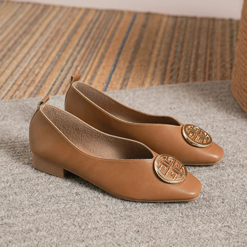 Womens square toe low toe solid color retro casual flat shoes size 34-43 selling womens Mary Jane high heels 240926