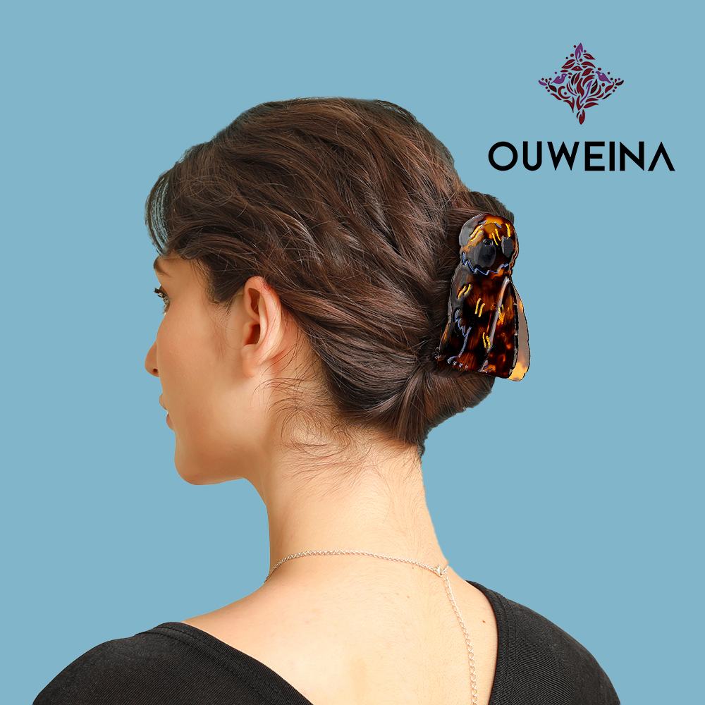 Fun cute dog acetate hair clips girl heart bangs clip side clip student creative broken hair clip