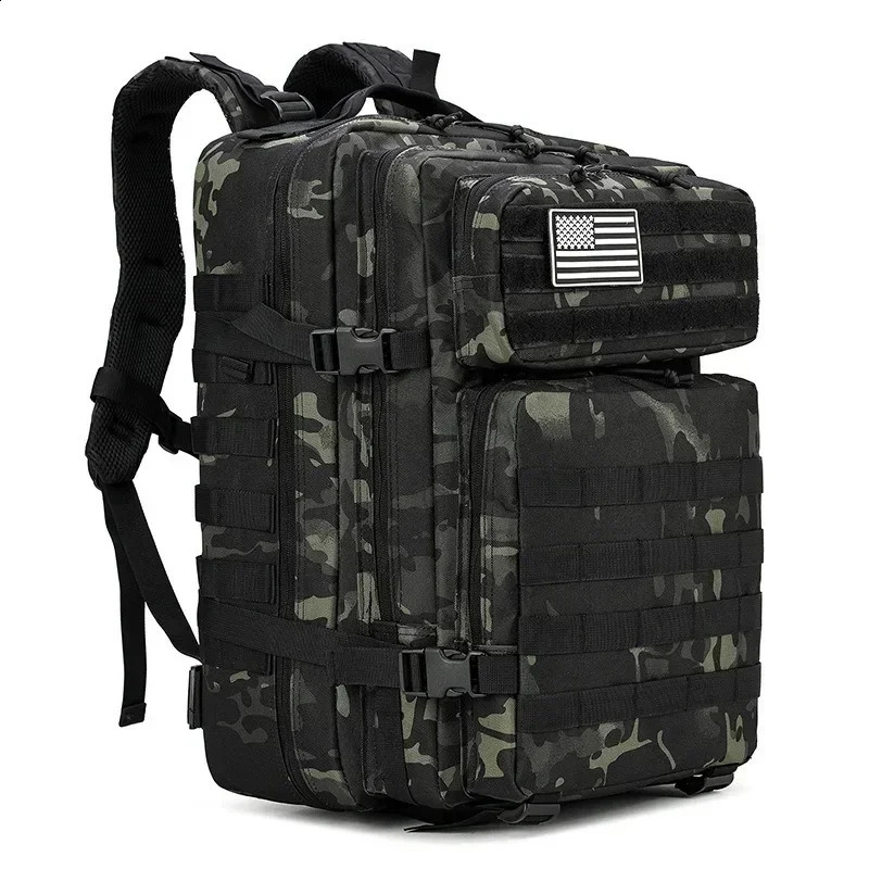 45L tactical backpack mens travel large capacity Rucksacks waterproof outdoor sports multifunctional bag 240920