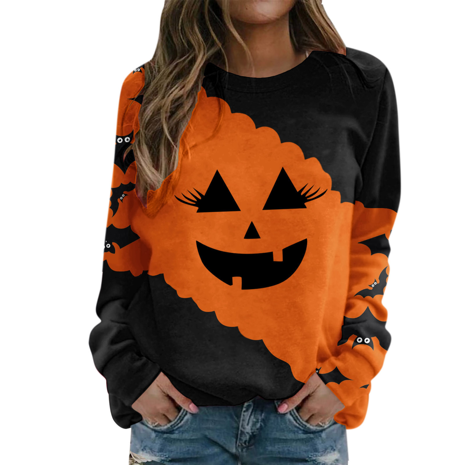 Spooky Vibes: 2024 3D Printed Halloween Pullover with Skull Head & Rose Sleeves dh910320090
