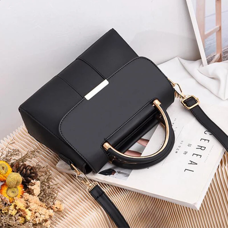 Womens simple handbag PU leather shoulder bag fashion small ner cross body daily womens shopping 240926