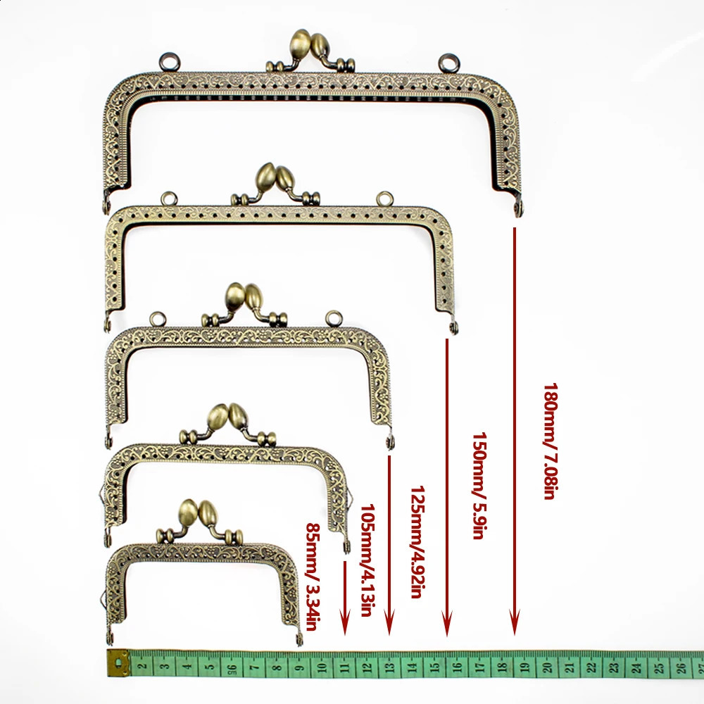 5Pcs 851051251518CM rectangular metal flower bud kiss lock used for wallet replacement clutch bag DIY accessories 240926