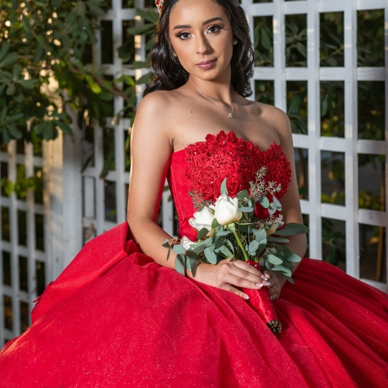 Red Shiny Quinceanera Dresses Ball Gown Off The Shoulder Lace Applique Beaded Tull Tiered Corset Sweet 16 Dress Vestidos De 15 Anos