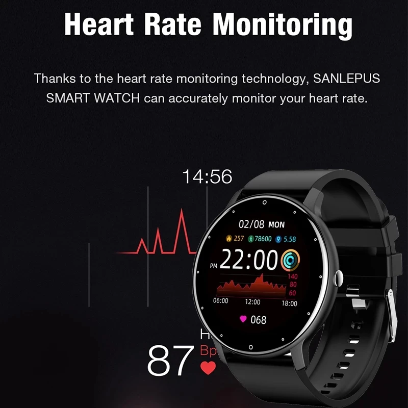 2024 Smart Watch Women Men Lady Gift Sport Fitness Watches Heart Rate Monitor Waterproof Smartwatch for Smartphone