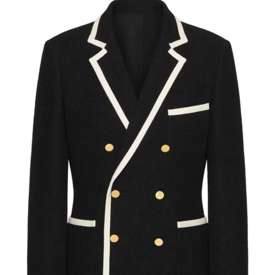 High Quality Black Blazer Men Fashion Jacket Wedding Casual Business Elite Gathering Best Man Suit Jacket Double Breasted CoatX240927