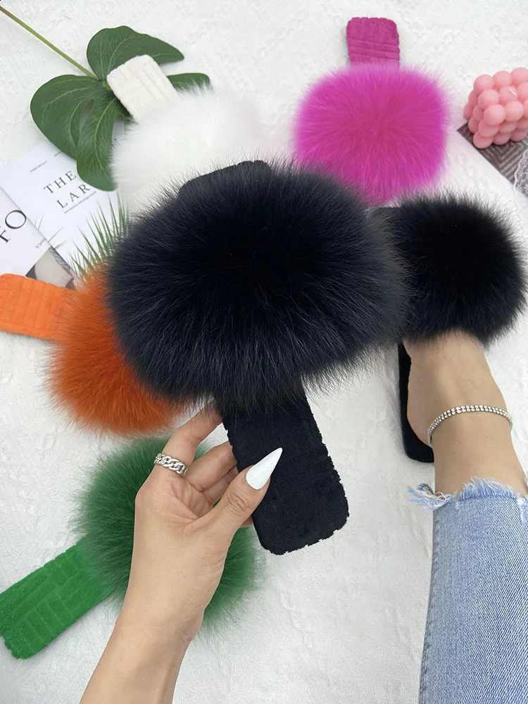 Fur slider womens apartment slider summer womens fashion fur flip fluffy slider womens sandals 240925