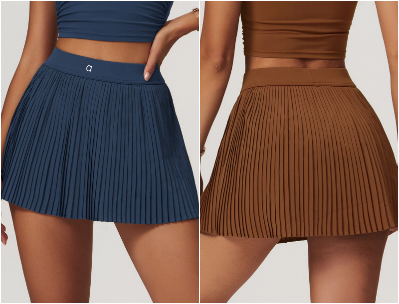 a8782 Womens Tennis Skirts Yoga Outfit High Waist Exercise Pleated Skirt Cheerleaders Short Dresses Fitness Wear Girls Running Elastic Adult Sportswear Lined