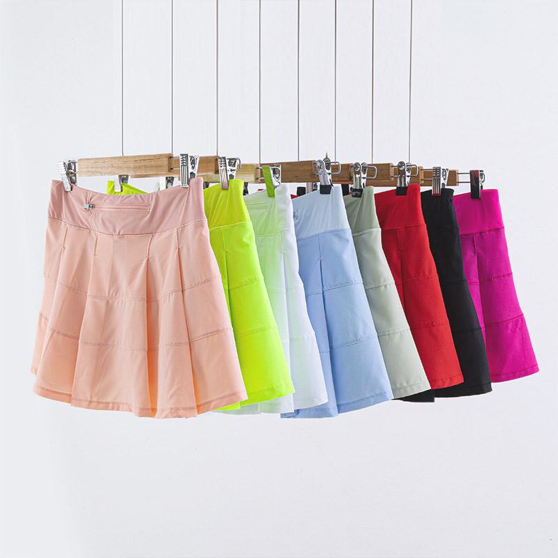 Womens Yoga Skirts Outfits High Waist Tennis Skirts Exercise Pleated Skirt Cheerleaders Short Dresses Fitness Wear Girls Running Elastic Pants Sportswear Lined