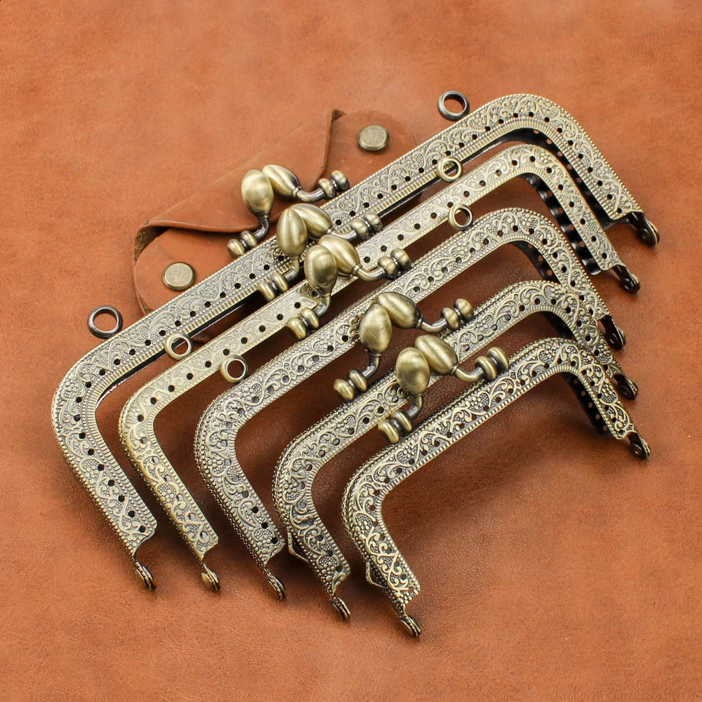 5Pcs 851051251518CM rectangular metal flower bud kiss lock used for wallet replacement clutch bag DIY accessories 240926