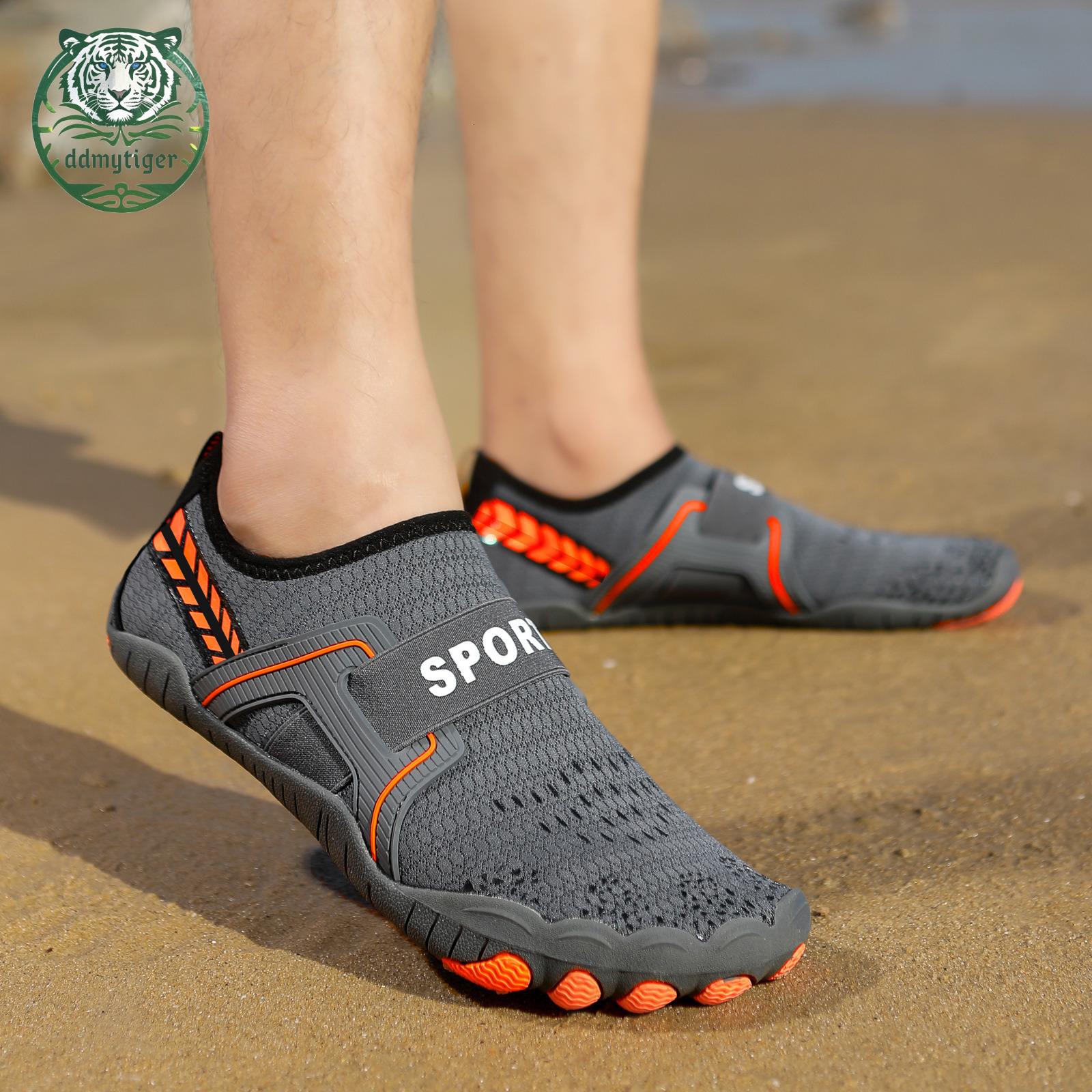 ddmytiger New outdoor cutting and river tracing men's quick interference water lightweight swimming shoes, couple's soft soled anti slip bea