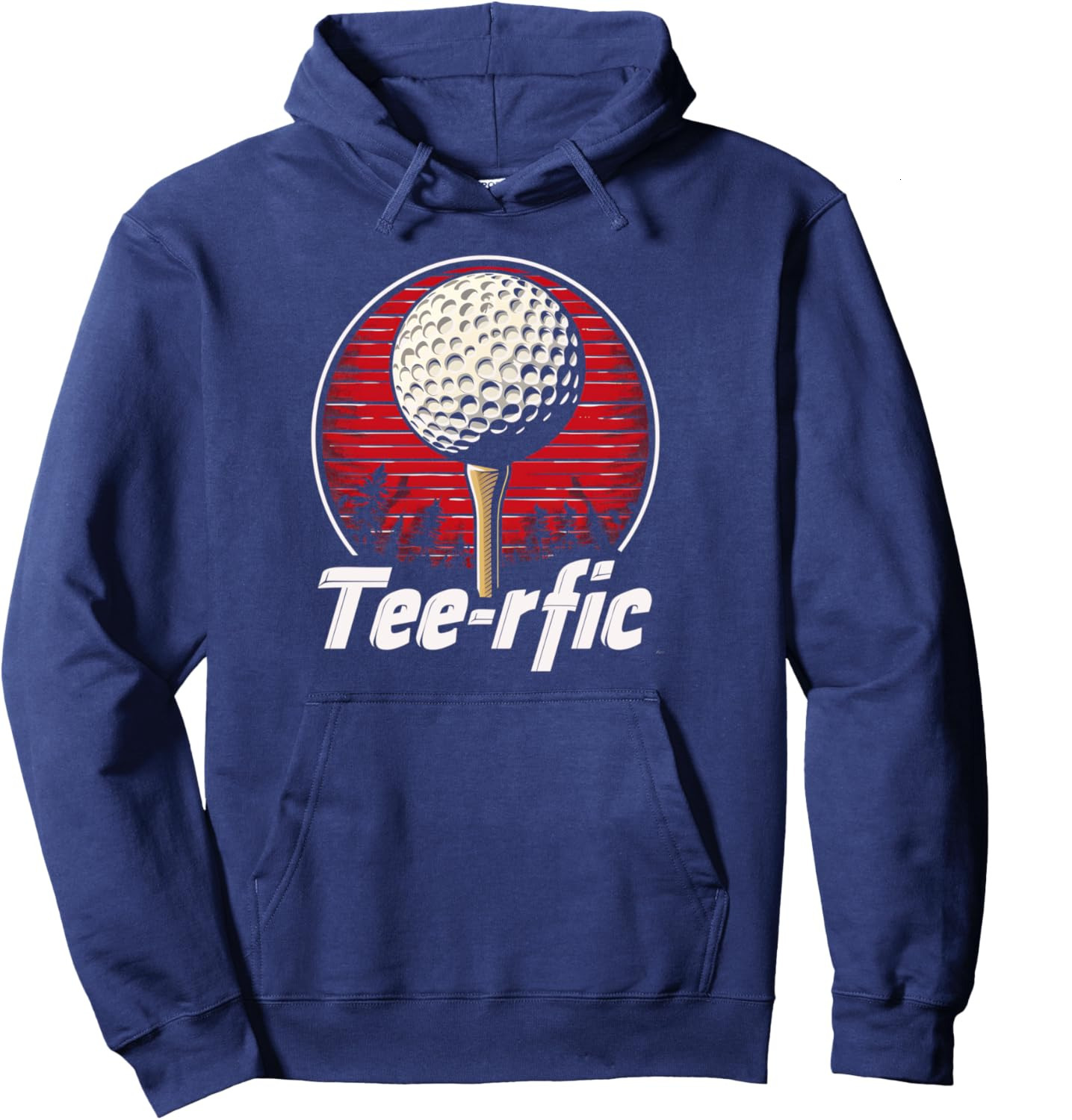 Hoodie for Mens Womens Golfing Golf Ball Sunset Forest Retro Vintage Golfer Design Pullover Hoodie Graphic Hoodies sweatshirt Pullover Long Sleeve