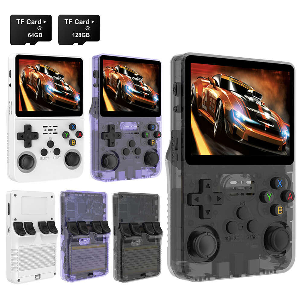 R36S Retro Handheld Game Console 64/128GB 3.5 Inch IPS Screen 10000 Classic Video Games Player / EVA Hard Carry Case