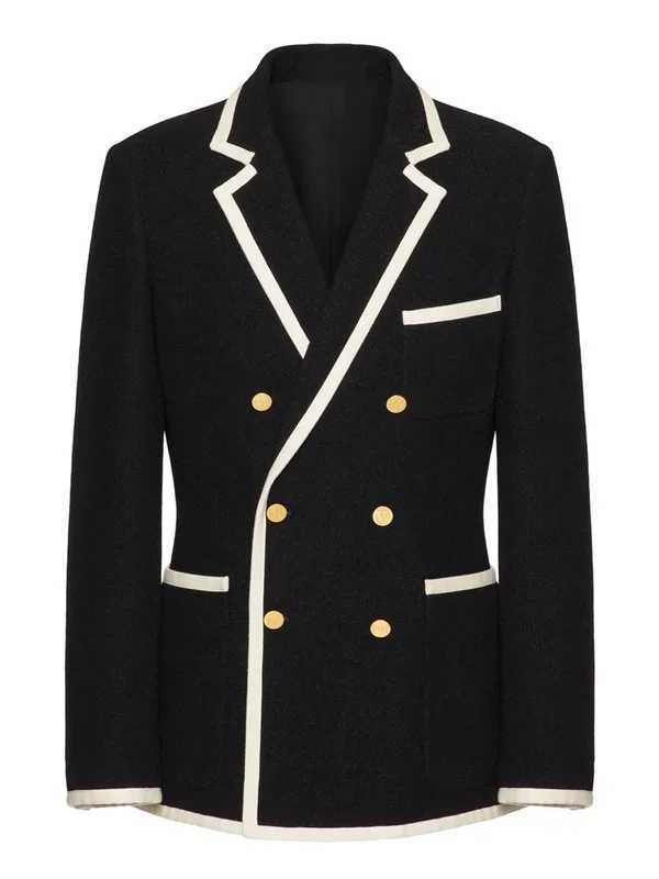 High Quality Black Blazer Men Fashion Jacket Wedding Casual Business Elite Gathering Best Man Suit Jacket Double Breasted CoatX240927