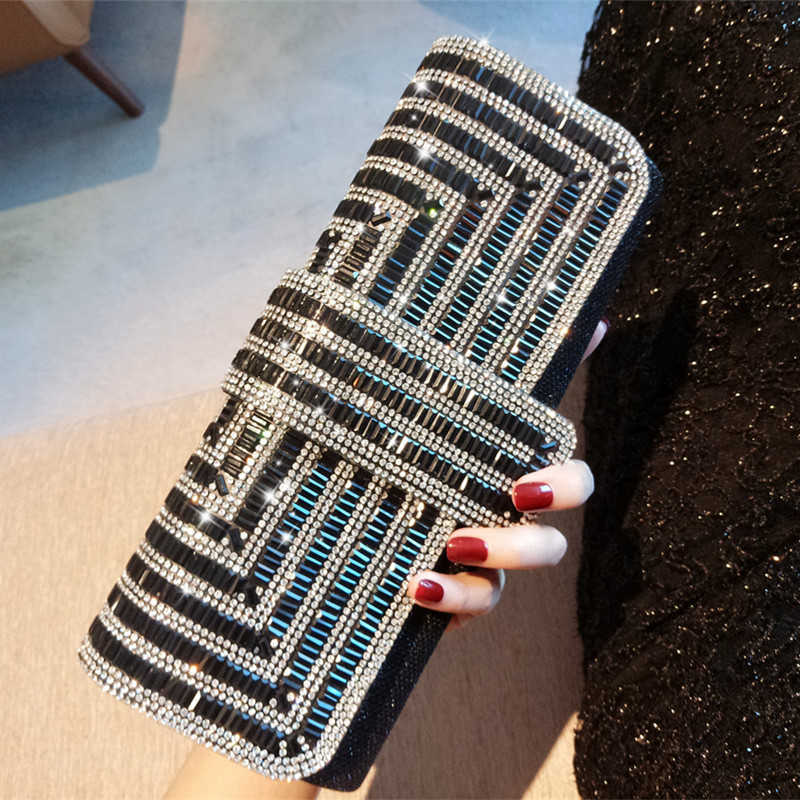 Clutch Bag Rhinestone Flash Womens Chain Dinner Bag Dress Designer Bag Bridal Banquet Bag Celebrity Handbag Womens Dinner Bag 240920