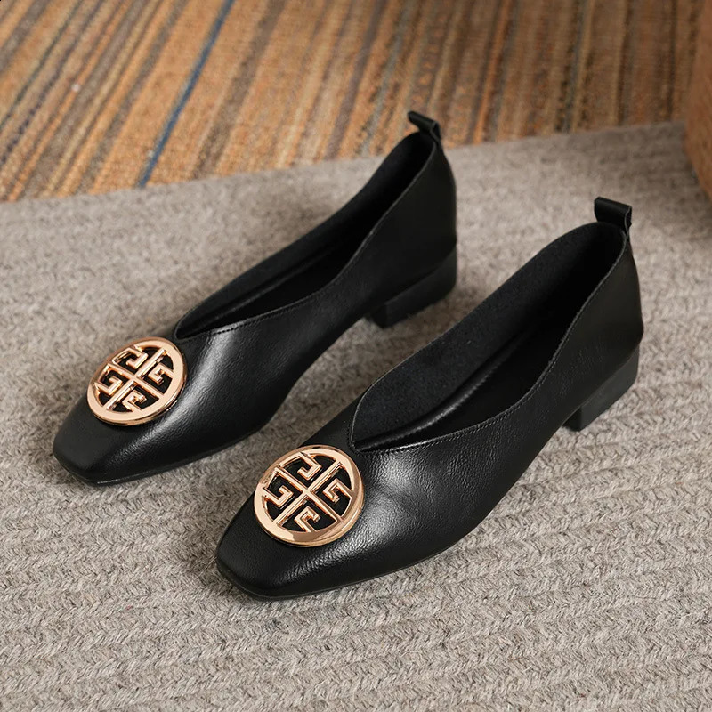 Womens square toe low toe solid color retro casual flat shoes size 34-43 selling womens Mary Jane high heels 240926