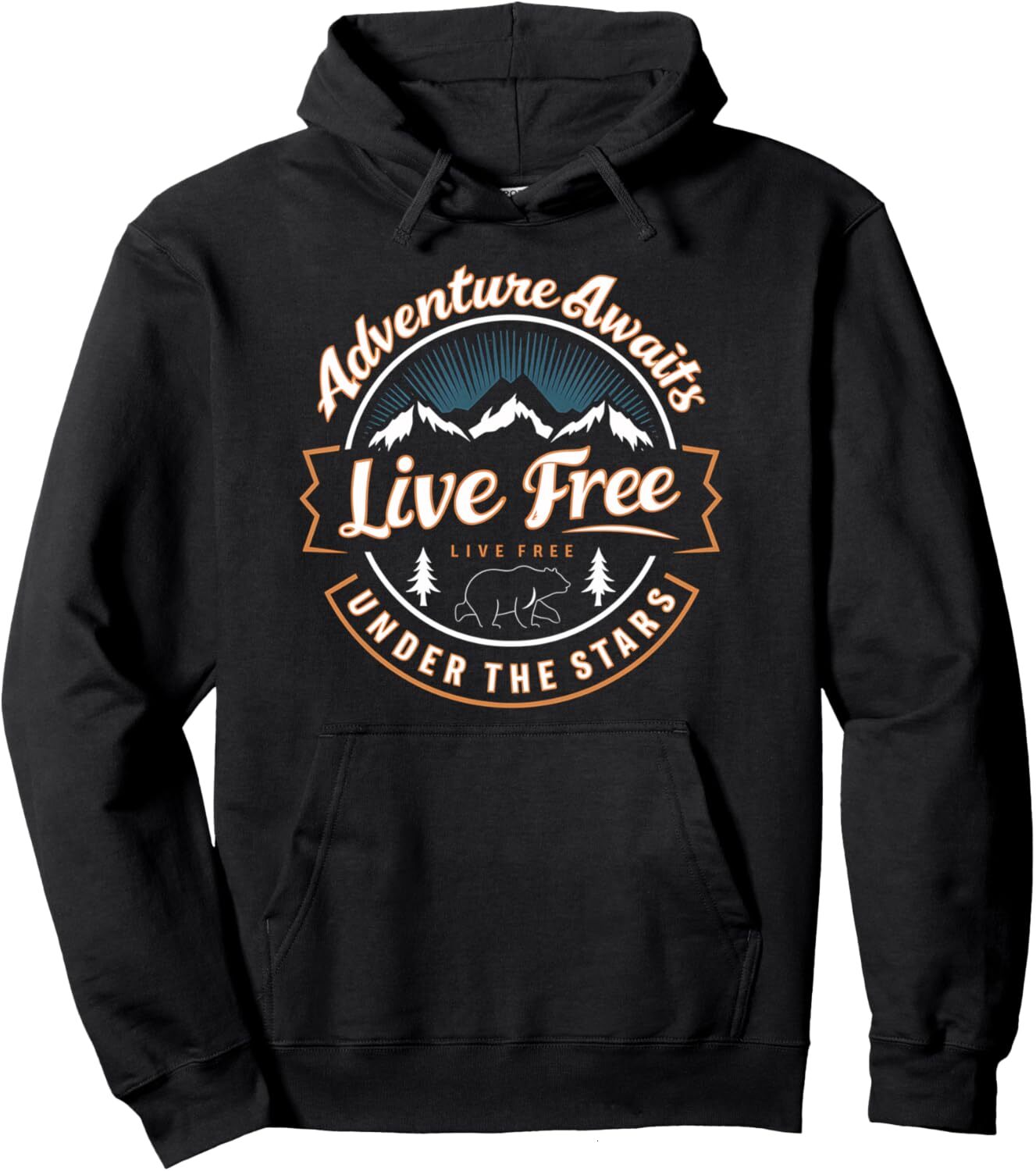 Hoodie for Mens Womens Adventure Awaits Live Camping Hiking Mountain Gifts Graphic Pullover Hoodie Graphic Hoodies sweatshirt Pullover Long Sleeve