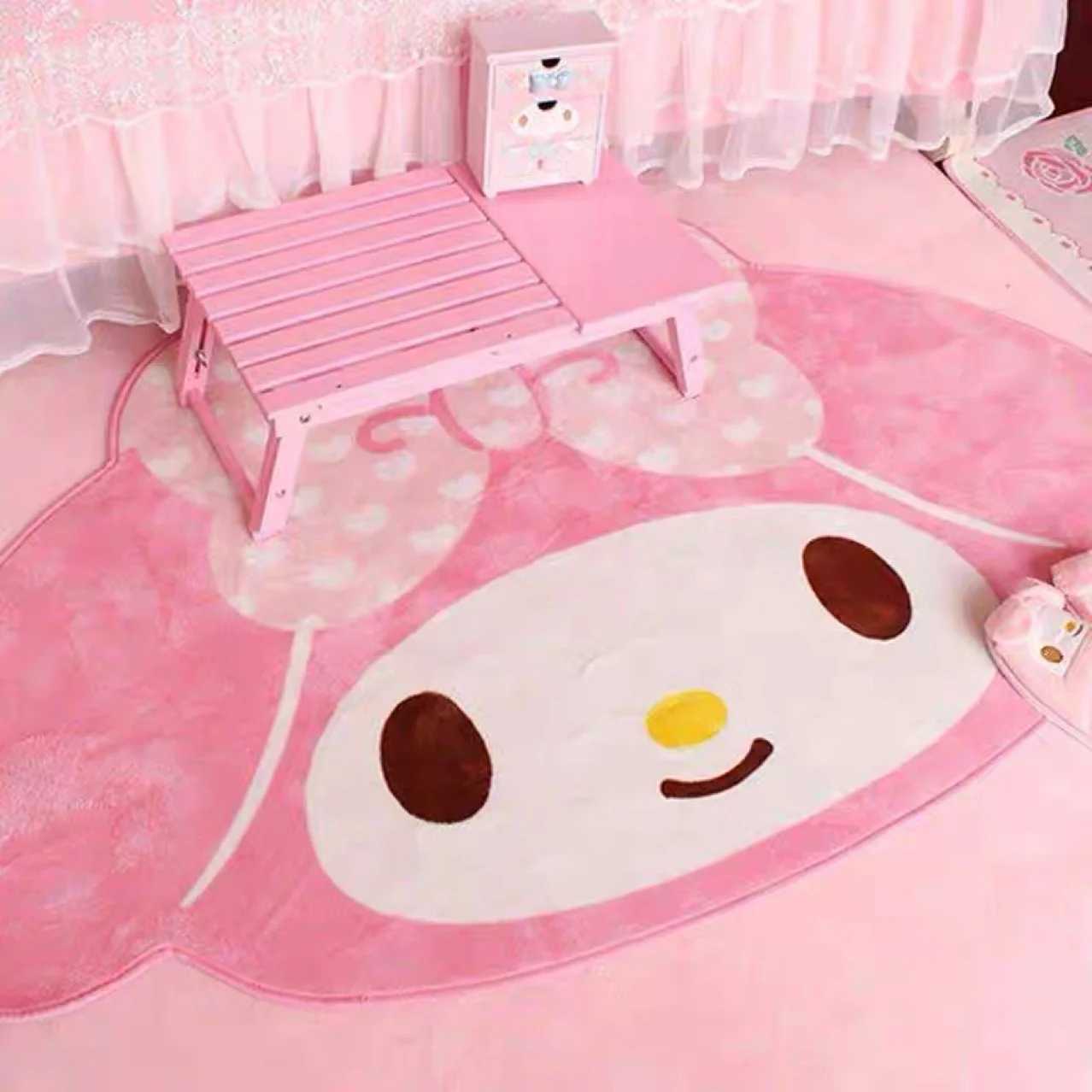 Baby Rugs Playmats 100x150CM Cartoon Saniro My Melody Carpet Kawaii Home Soft Fur Rugs Children Girls Bedroom Living Room Floor Mat Doormat Decor L240