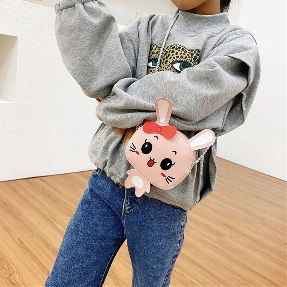 Kids Cute Rabbit Shoulder Bag Girls Crossbody Bag Messenger Bag PU Leather Small Handbag Bags Coin Purse LX241104