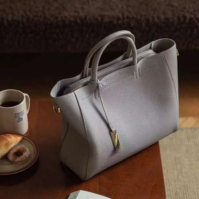 Soft Office Classic Tote Large 2025 Aesthetic Solid Color 100% First Layer Cow Leather Women Handbag Ladies Shoulder Bag