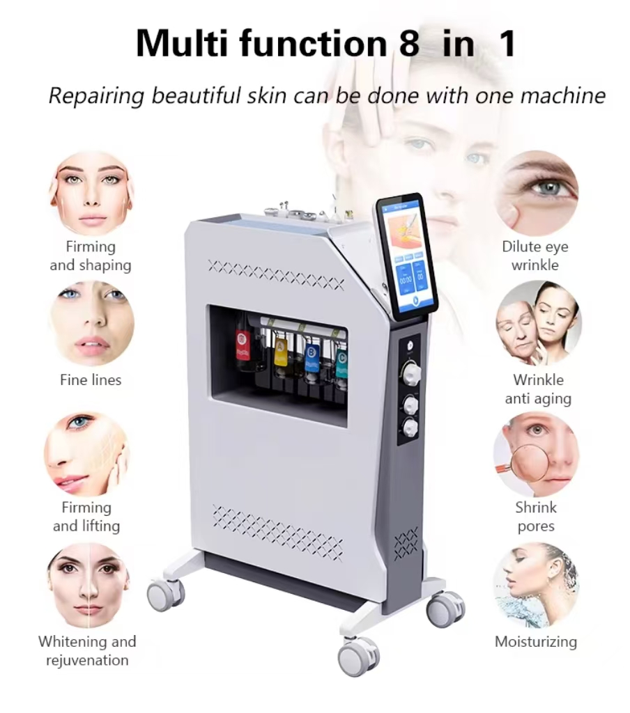 8 In 1 Hydro Care Facial Water Oxygen Pore Cleaner Jet Peel Aqua Peeling Hydra Microdermabrasion Facial Rejuvenation Dermabrasion