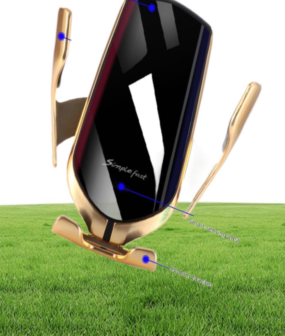 10W R2 Car Wireless Charger fast Charging Qi auto clampg Product Factory Whole smart phone mount holder2638628
