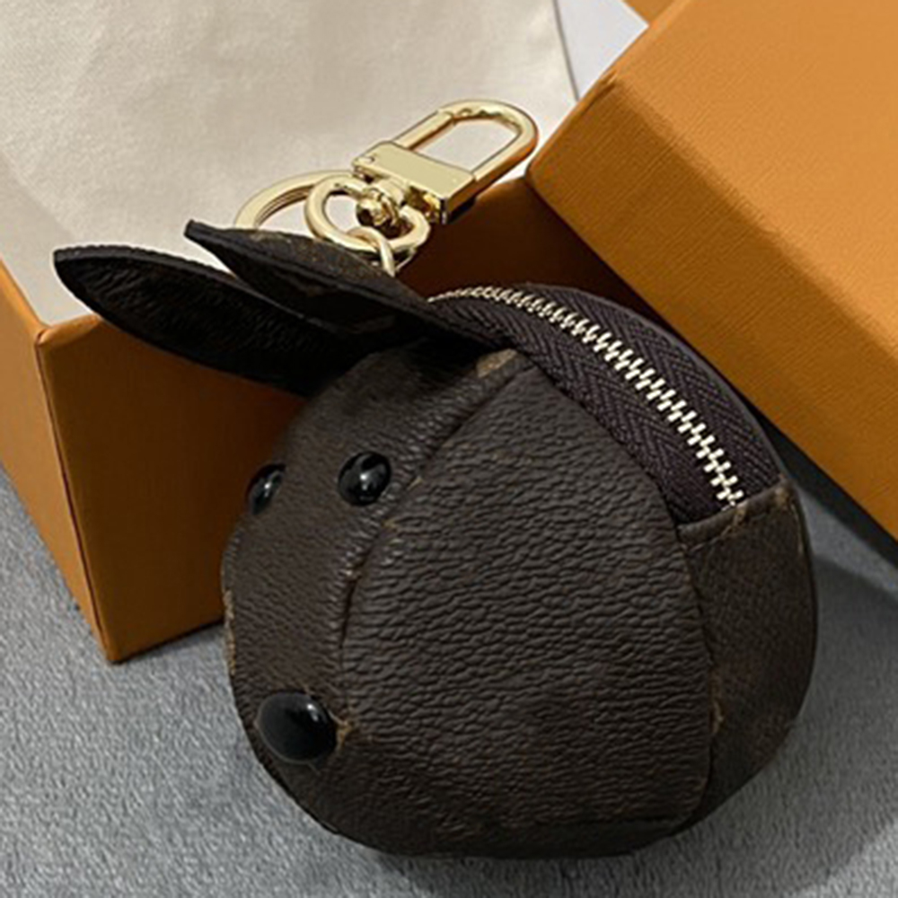 13x8x6CM Brown Rabbit Head Model Keychain Key Chains & Ring Holder Geometry Keychains For Porte Clef Gift Men Women Car Bag Pendant Accessories No Box