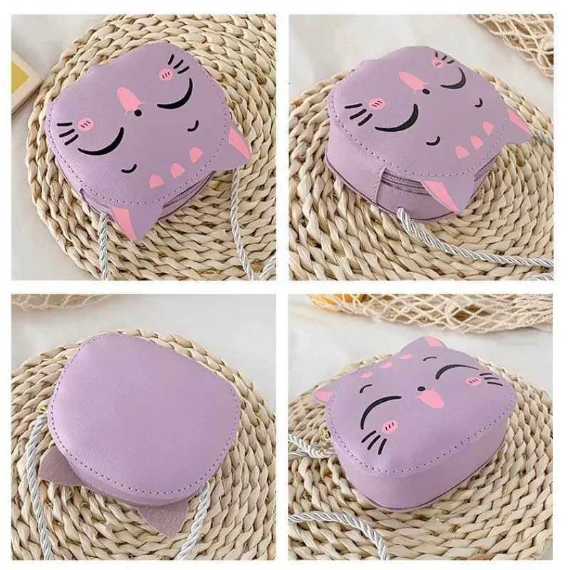 New Childrens Crossbody Bag Cute Cat Kids Fashion Coin Purse Handbag Cute Mini Shoulder Bag for Girls and Boys LX241104