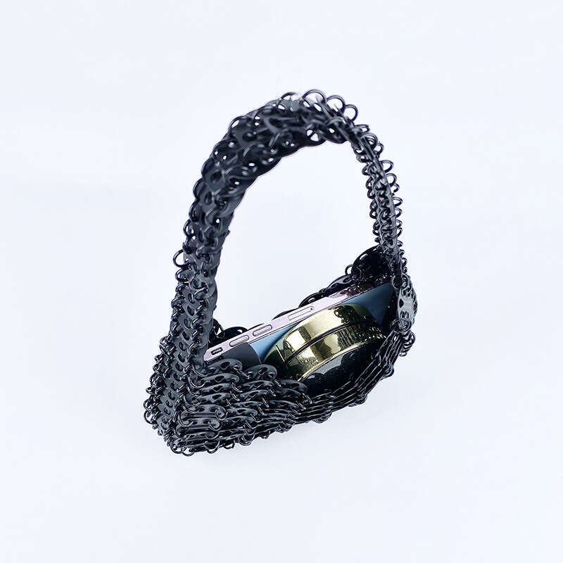 Metal Hand-woven Metallic Chainmail Shiny Shoulder 2024 Spray-painted Sequin Color Chain Hand-held Armpit Bag For Women