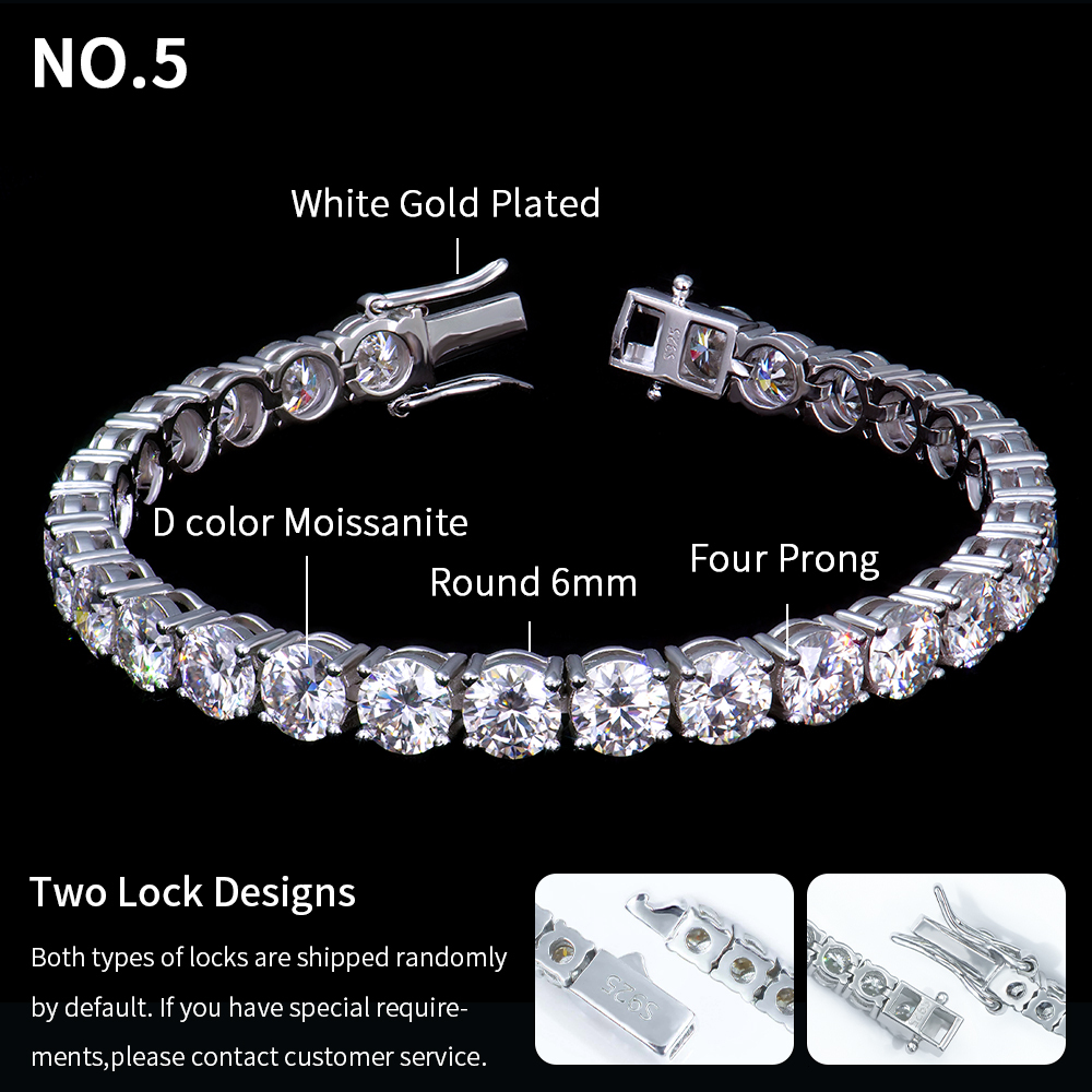 Advanced Morganite Necklace 2-6mm Ice Crystal Jewelry High-Quality Sterling Silver Sier VVS Single-Colored Tennis Chain Bracelet Gift Suitable for Par