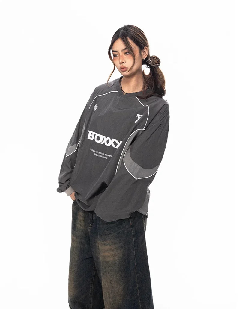 American retro Y2k hip-hop oversized reflective strip sports zipper hoodie womens dance outdoor sports sweater casual training T-shirt 240927