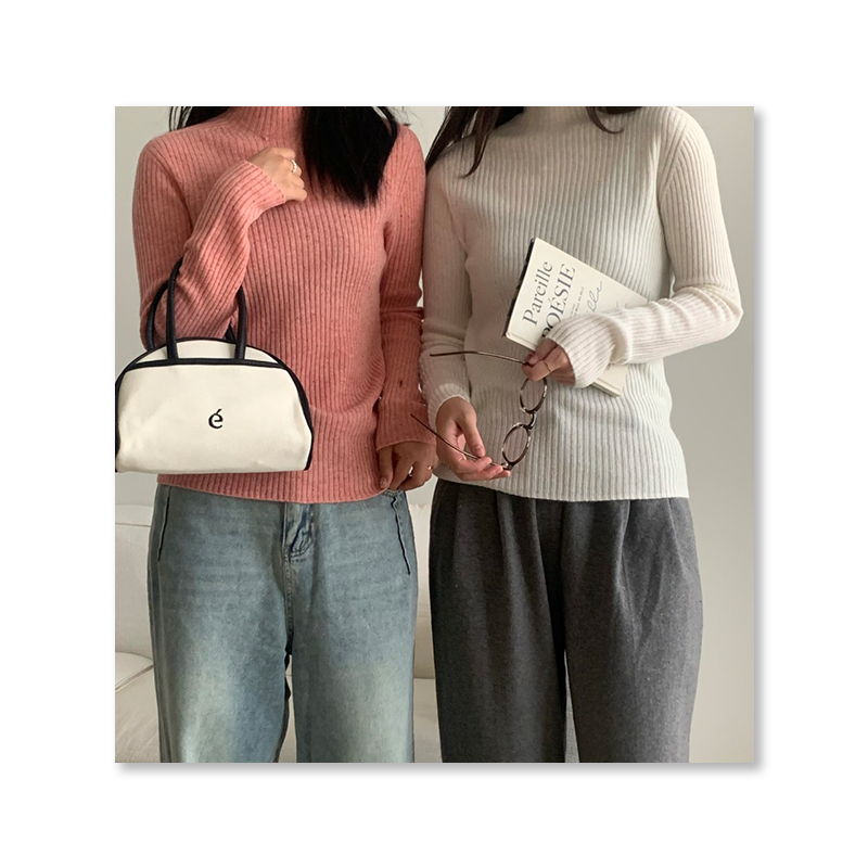 100% All Wool Seamless Knit Pit Stripe Turtleneck Sweater Loose Casual Basic Autumn and Winter High Quality Inner Sweater