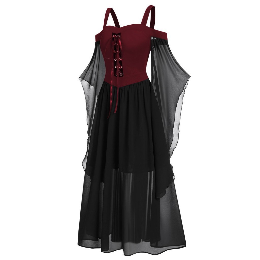 New Halloween Witch Black Strap Strap Dress Role Playing Dress