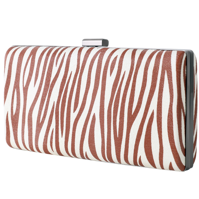 Zebra print dinner package Europe and the United States fashion clutch PU chain foreign trade evening bag 4