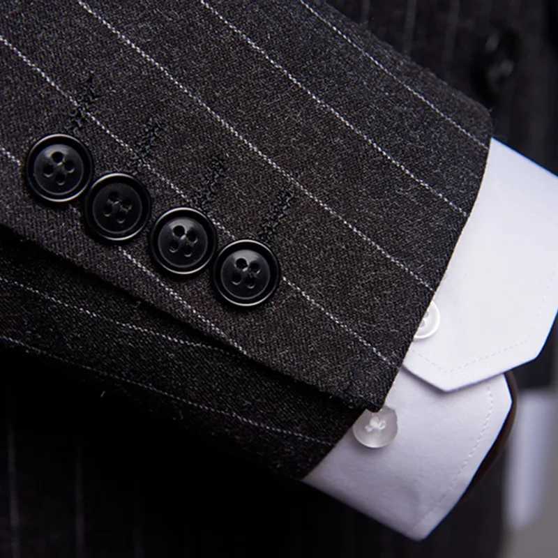 Mens Striped Suit Business Casual (suit + Trousers) New Korean Version of The Trend Formal Small Suit Professional 2-piece SetX240927