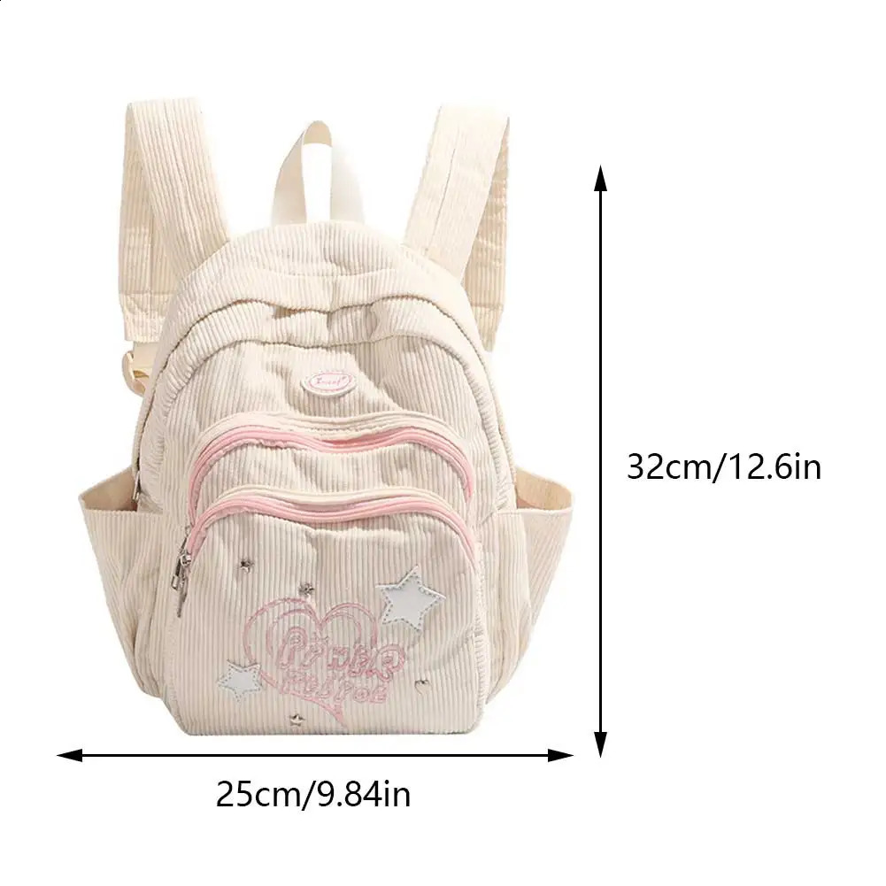 2025 NEW Corduroy Fashion Y2K Stylish Laptop Backpack Cute Simple Multi-pocket School Bag for Students 240921 zhanyishengli