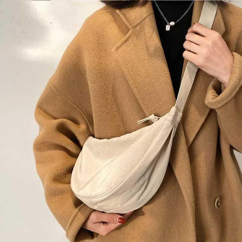 Simple Design Womens Messenger Bag Fashion Ladies Nylon Hobos Small Shoulder Bags Vintage Female Girls Purse Cloth Handbags Z250225