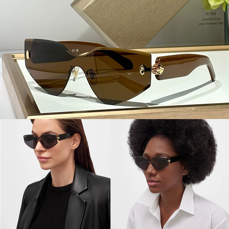 Woman designer Serpenti Forever rimless mask sunglasses 40043 with enamled snakehead embedding Ladies cat eyes frameless vacation sunglasses with box