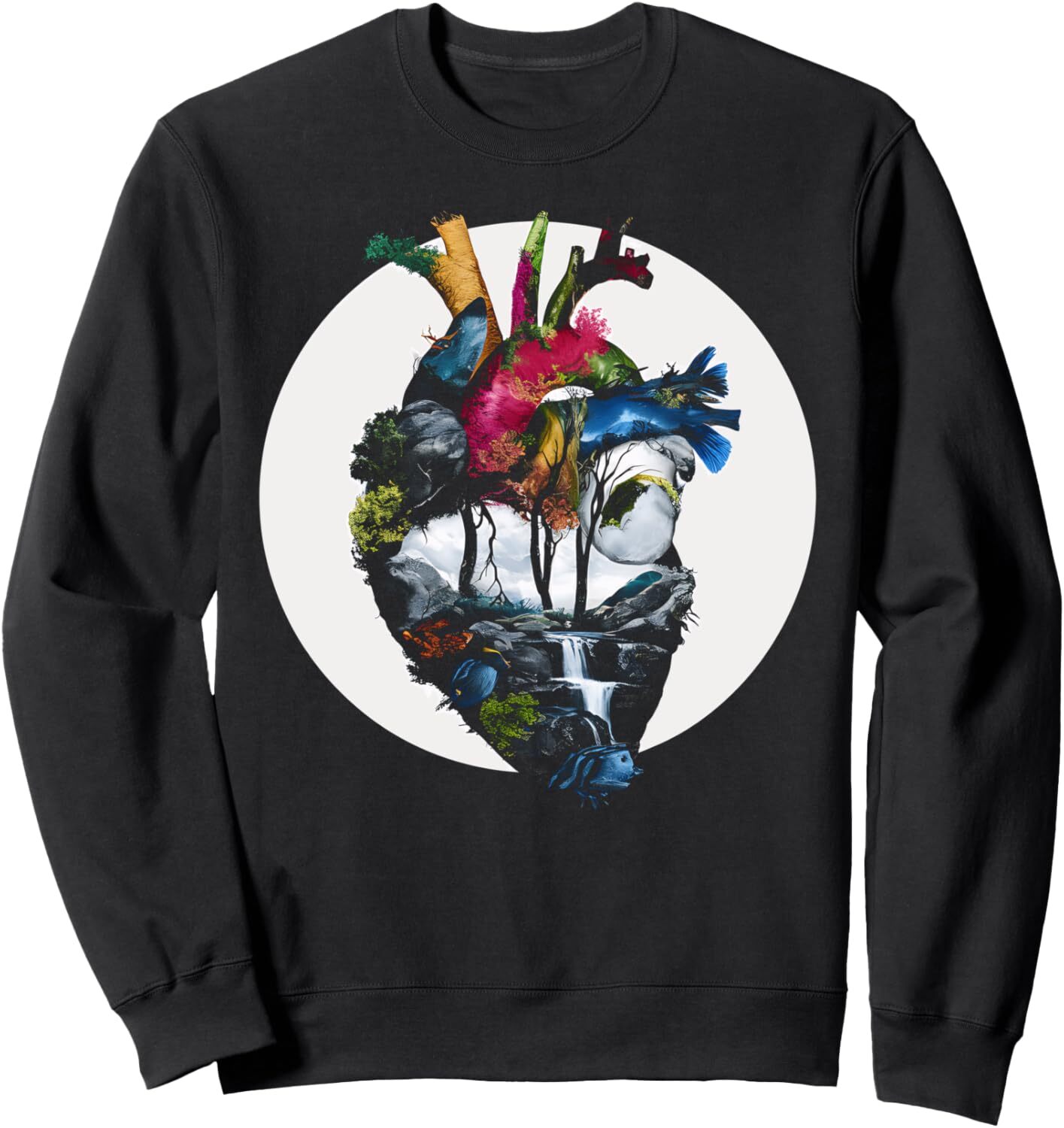 Long Sleeve Shirts for Men sweatshirt Nature Lover Waterfall Heartbeat Hiking Camping Nature Gifts Sweatshirt Tee Streetwear Casual tops clothes