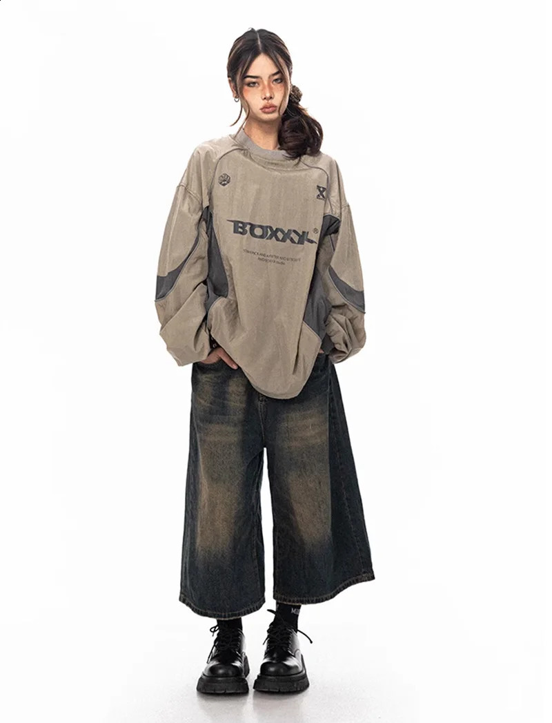 American retro Y2k hip-hop oversized reflective strip sports zipper hoodie womens dance outdoor sports sweater casual training T-shirt 240927
