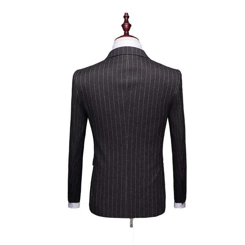 Mens Striped Suit Business Casual (suit + Trousers) New Korean Version of The Trend Formal Small Suit Professional 2-piece SetX240927