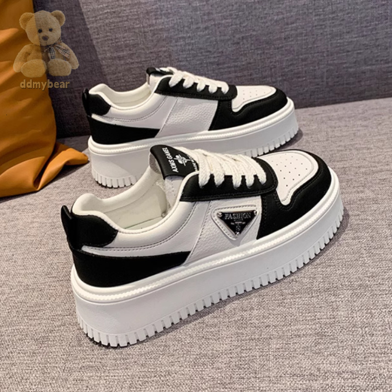 Ddmybear Thick Soled Sponge Cake White For Women, Autumn Versatile Low Top Height Increasing Fashion Korean Version Small Casual Shoes Chinese Brand S