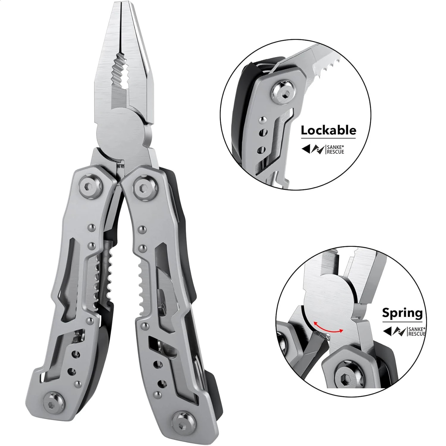 14In1 Multitool Pliers Premium Portable Safety Locking Pocket Knife Apply to Survival Camping Gifts for Dad Husband Boyfriend 240926