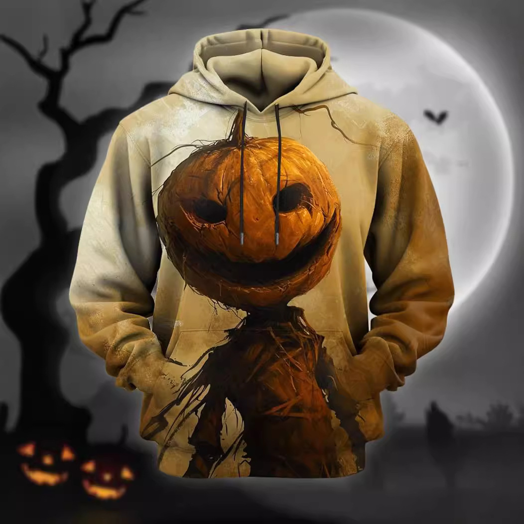 Men's Halloween Hoodie: 3D Printed Spooky Sweatshirt for 2024 dh910320090