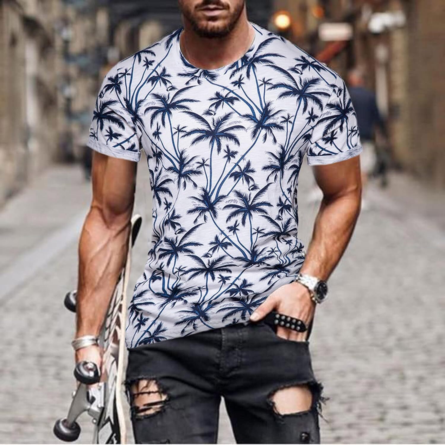 Mens T shirt T-Shirts for Men Graphic Tops Spring and Summer Tee Casual Fashion Short-Sleeved 3D Printed Retro Shirt Blosue graphic tee Casual tops su