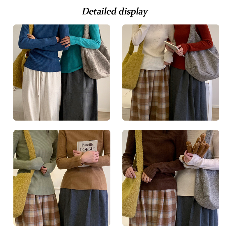 100% All Wool Seamless Knit Pit Stripe Turtleneck Sweater Loose Casual Basic Autumn and Winter High Quality Inner Sweater designer women's clothi
