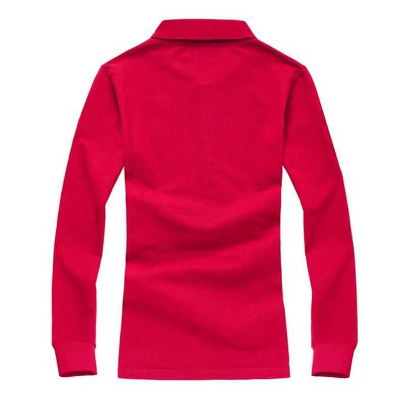 Womens long sleeved polo shirt solid color womens casual collar T-shirt cotton one-piece peacock T-shirt W240927