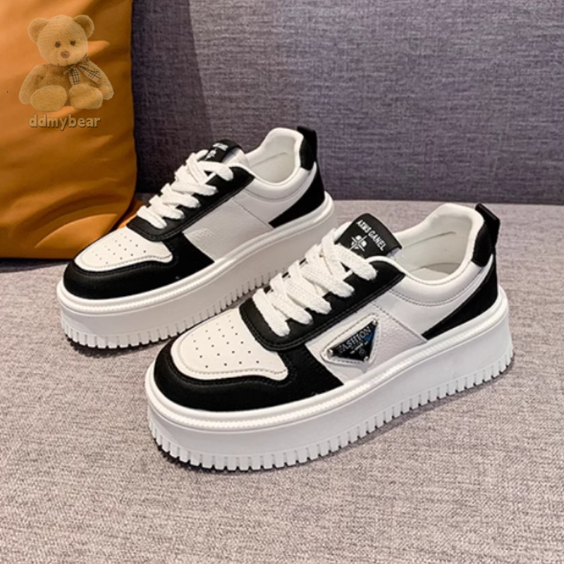 Ddmybear Thick Soled Sponge Cake White For Women, Autumn Versatile Low Top Height Increasing Fashion Korean Version Small Casual Shoes Chinese Brand S