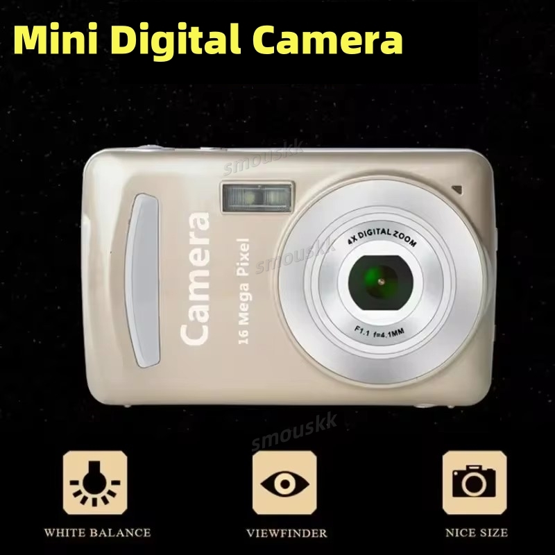 Mini Digital Camera 16 Million HD Pixels Selfie Camcorder with Flash Function Bodycam Professional Photographic Action Kamera